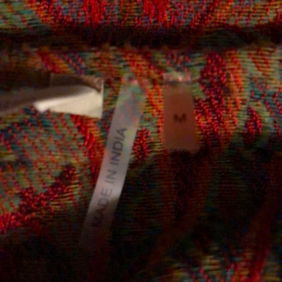 Soft Surroundings Pasha Pullover Red Paisley Tunic Imported Tunic Blouse Top M - Picture 10 of 11